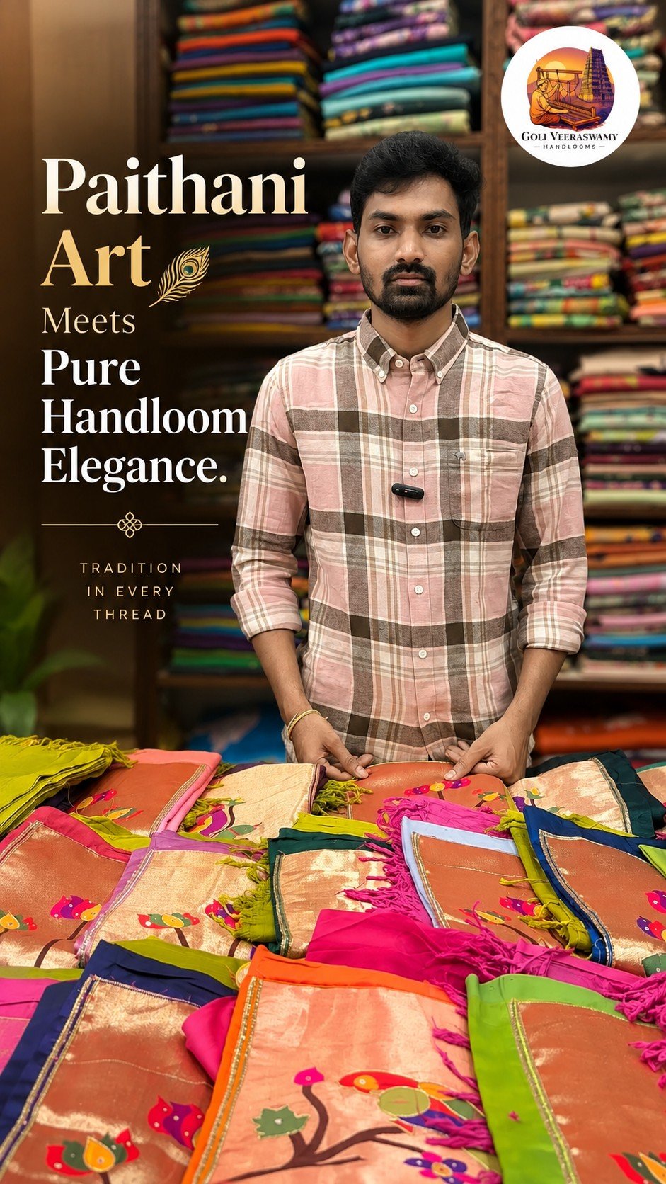 Goli Veeraswamy Handlooms Paithani saree campaign artwork