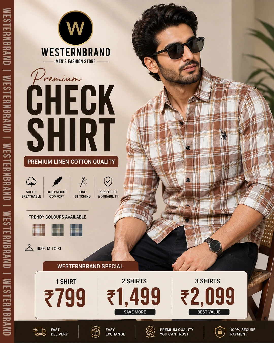 Westernbrand checked-shirt campaign artwork